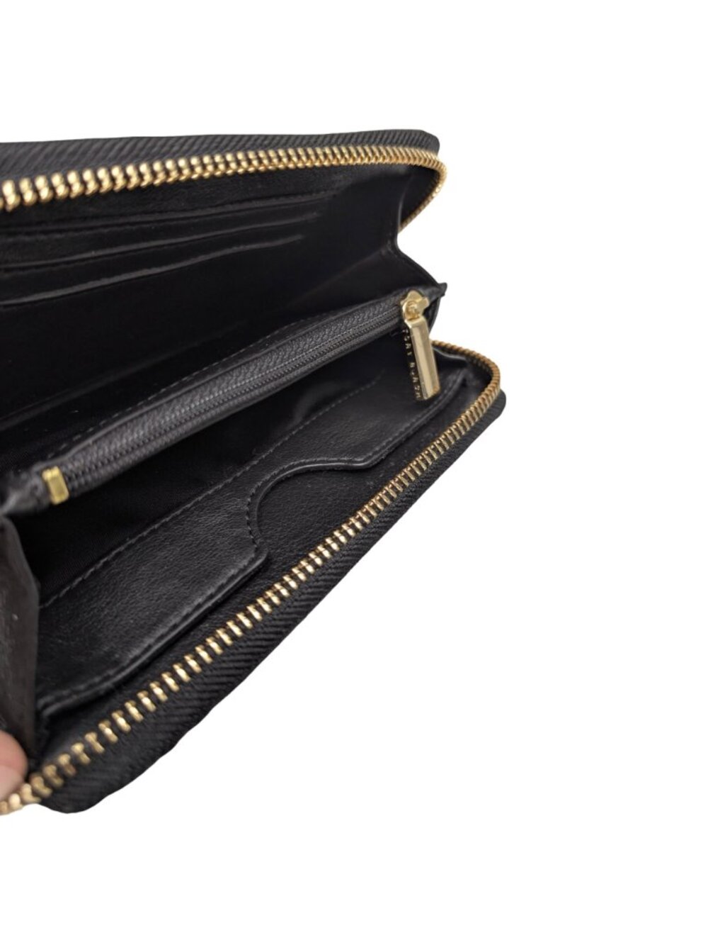Tory Burch Thea Wristlet Wallet Womens Black Leather Tassel Zip Around - Picture 4 of 13